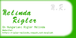melinda rigler business card